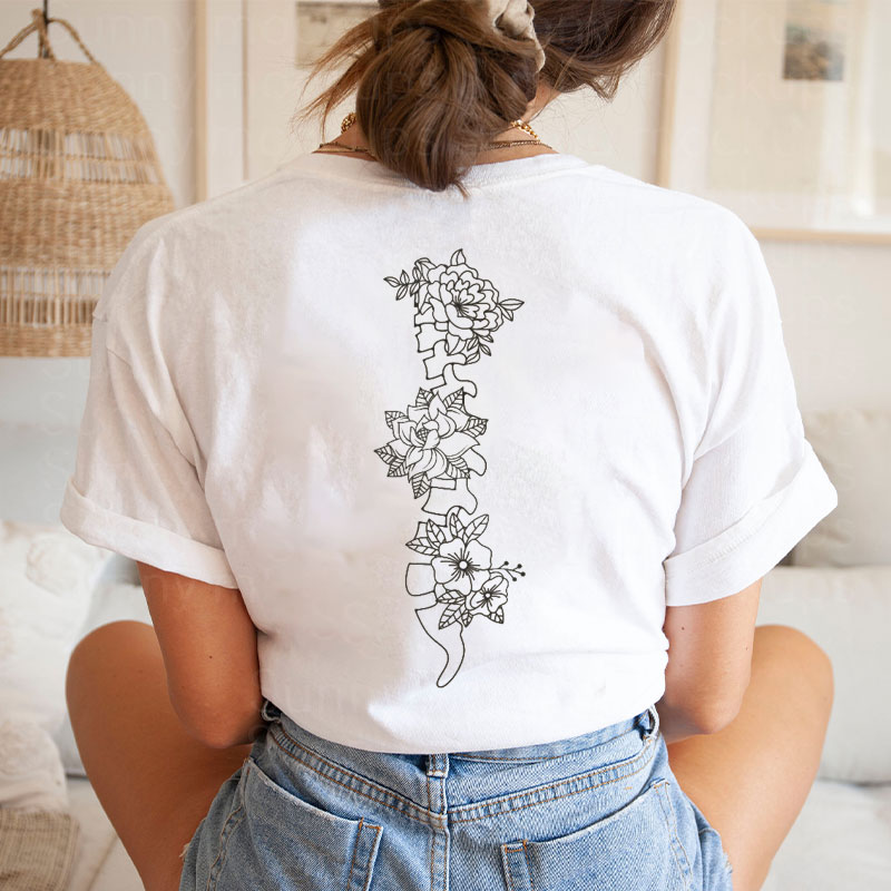 Floral Spine Nurse T-Shirt