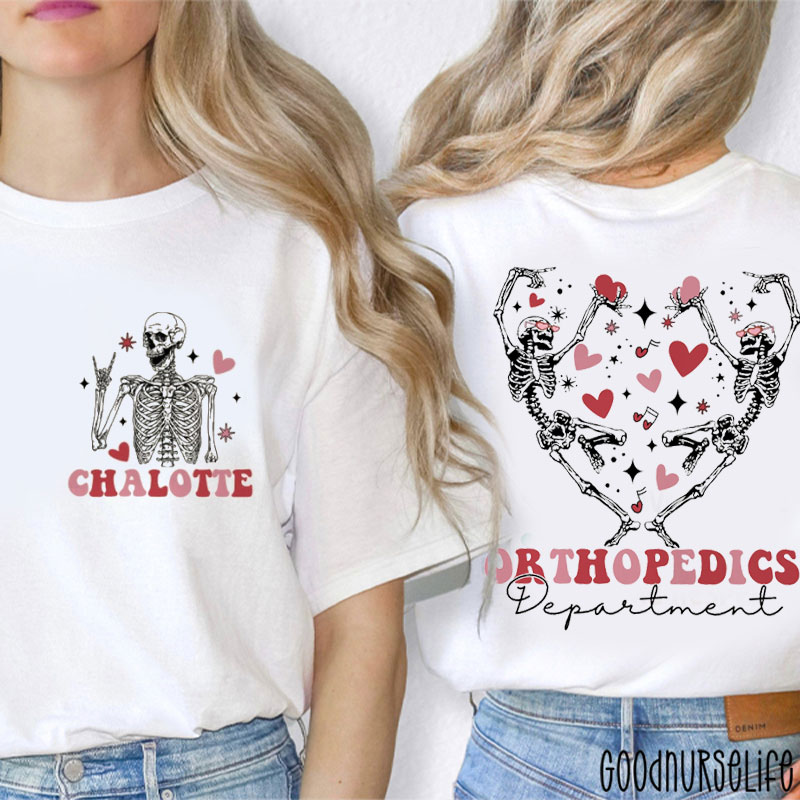 Personalized Orthopedics Department Nurse Two Sided T-Shirt