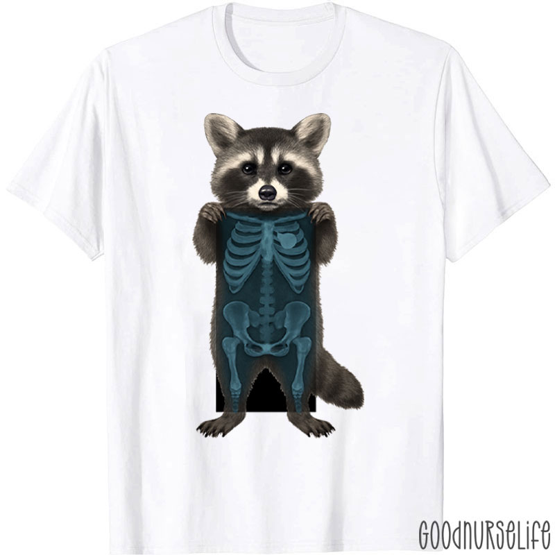 Funny Raccoon Skeleton Xray Radiology T-Shirt