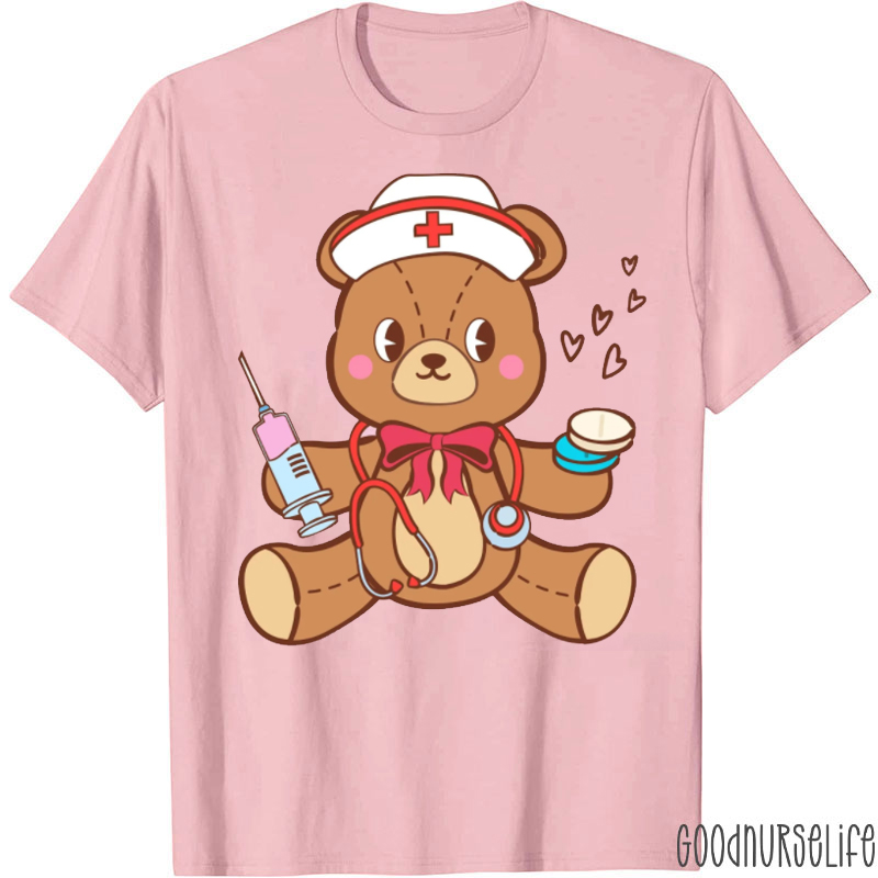 Valentine Bear NICU Nurse T-shirt