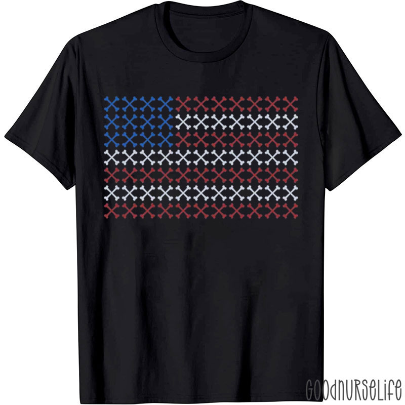 American Flag Fourth Of July Radiology T-Shirt