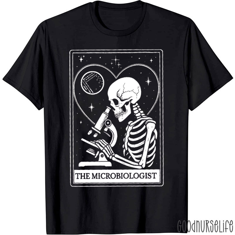 Lab Scientist Microscope Skeleton Microbiology T-shirt