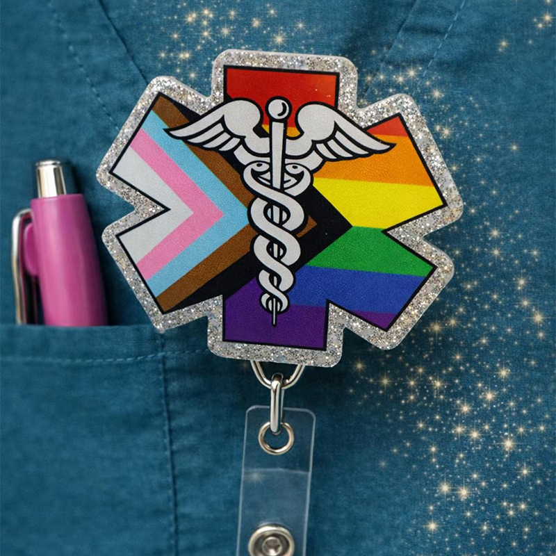 Colorful Rainbow Medical Badge Reel