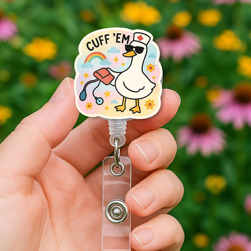 Funny Goose Cuff' Em Nurse Badge Reel