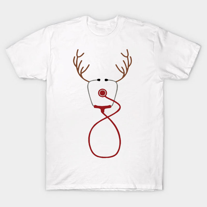 Reindeer Stethoscope Nurse T-Shirt