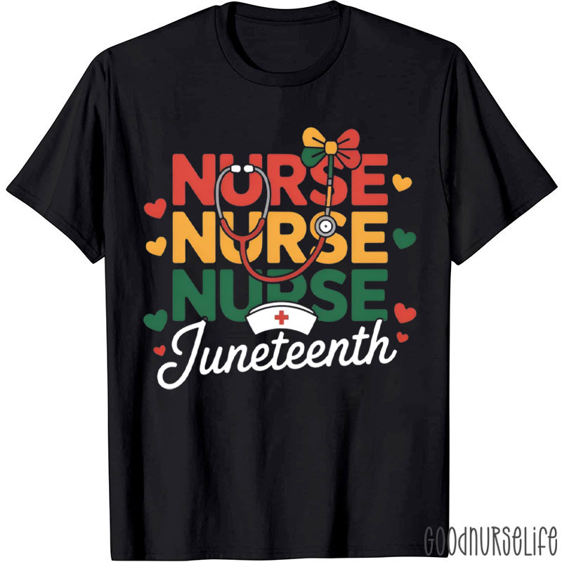 Black History Month Nurse Coquette Nurse Juneteenth T-Shirt