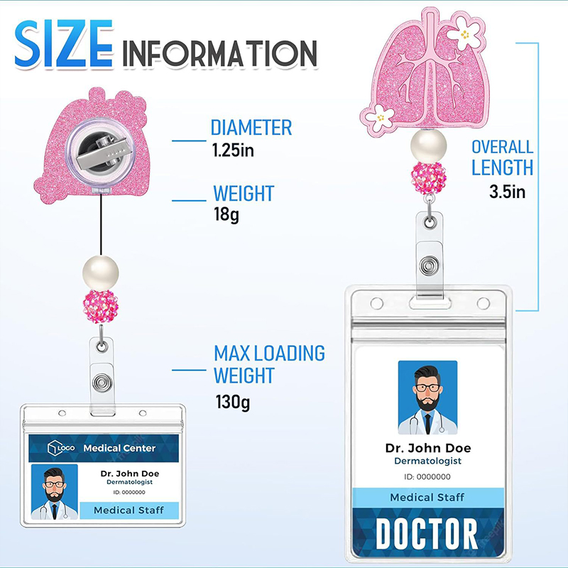 Flower Lung Nurse Badge Reel