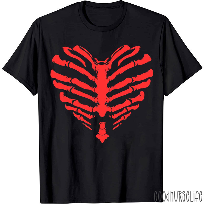 Heart Shape Rib Cage Nurse T-shirt