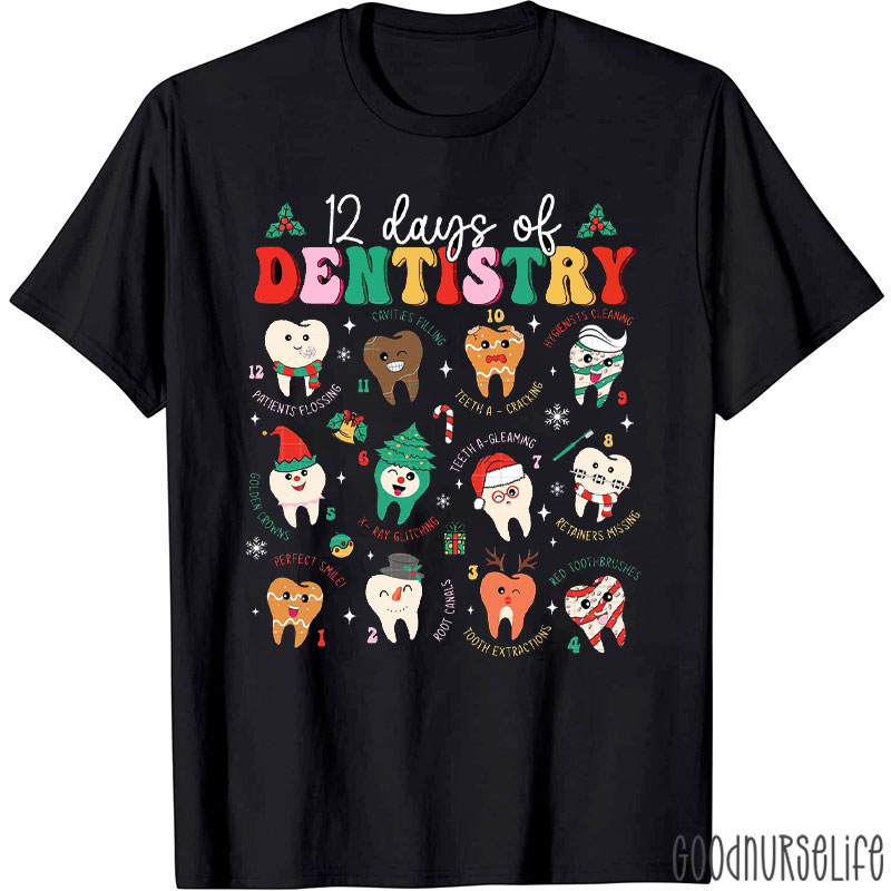 12 Days Of Dentistry Festive Tooth T-Shirt