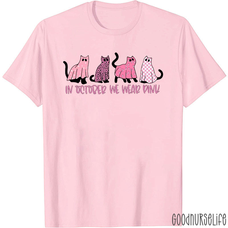 Kitten In October We Wear Pink T-Shirt