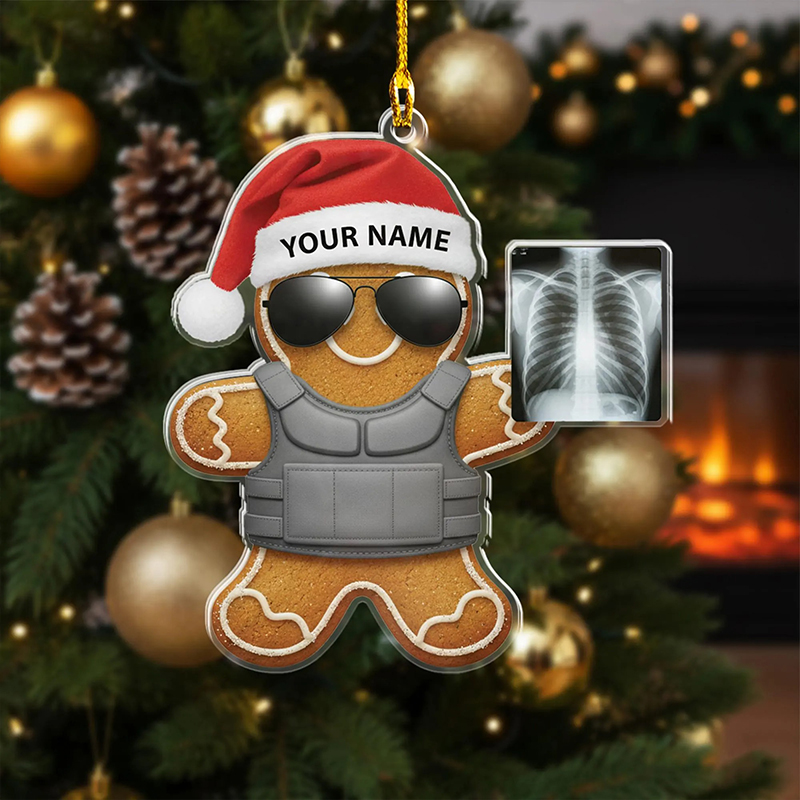 Personalized X-Ray Gingerbread Acrylic Christmas Ornament