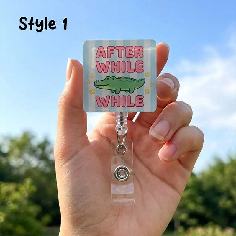 Personalized Later After While Nurse Badge Reel