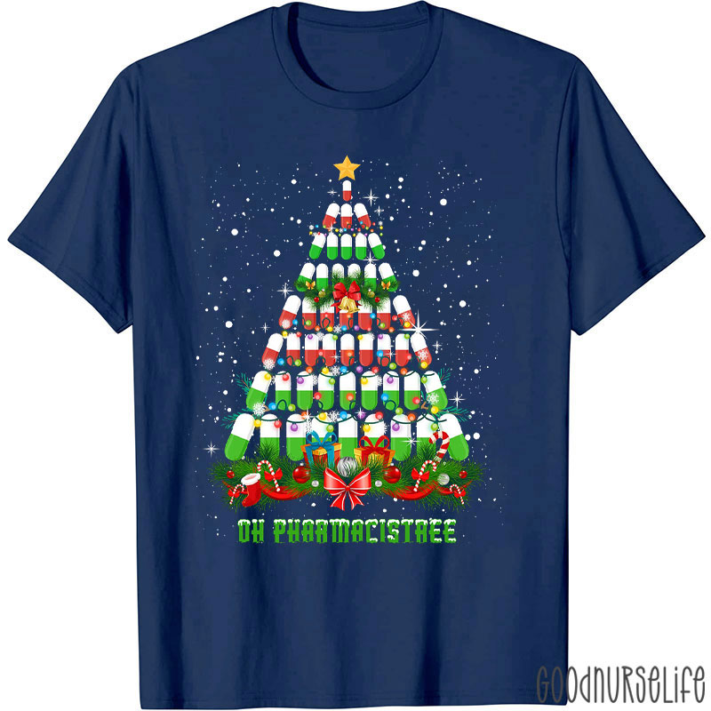 Oh Pharmacistree Festive Pill Tree T-Shirt