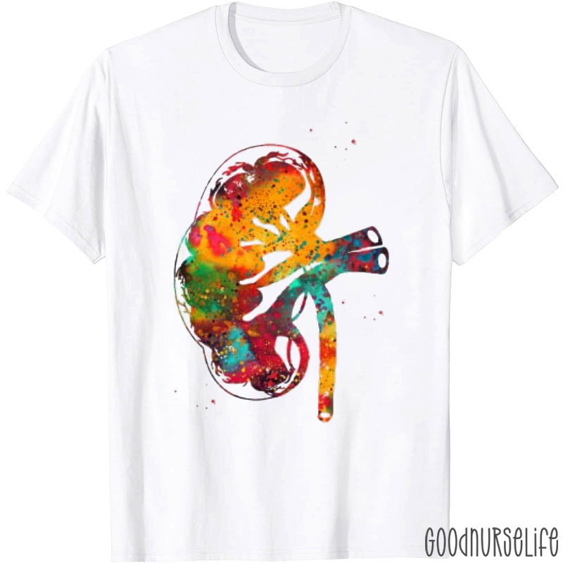 Watercolor Kidney Nurse T-shirt
