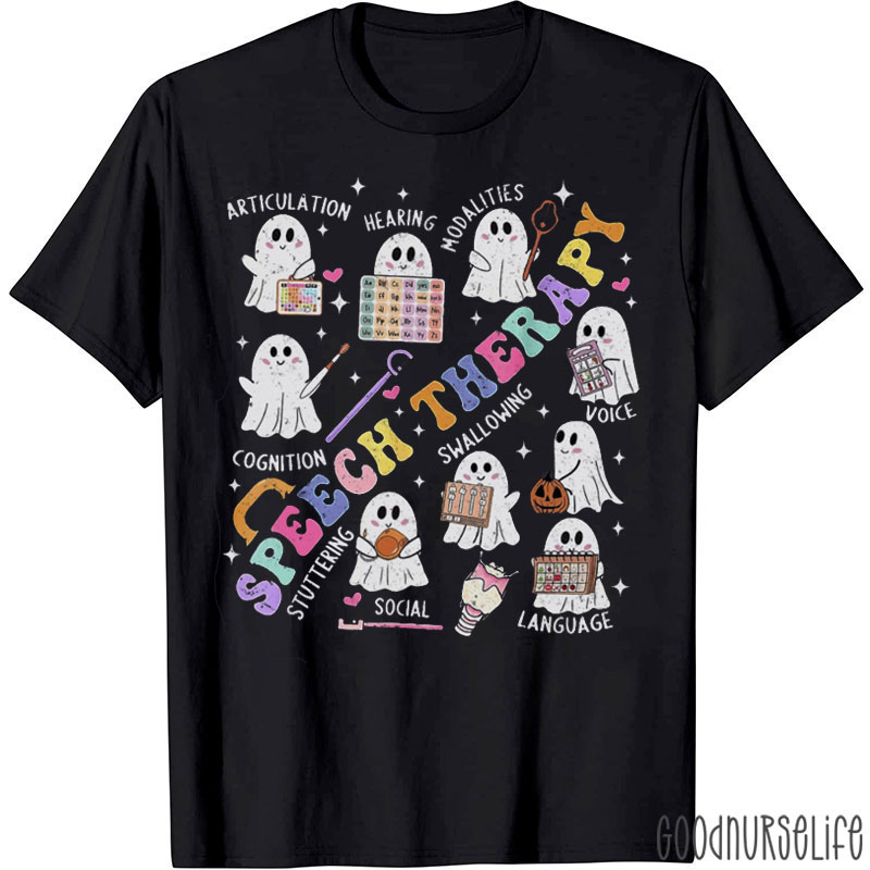 Halloween Speech Therapy Ghost T-Shirt