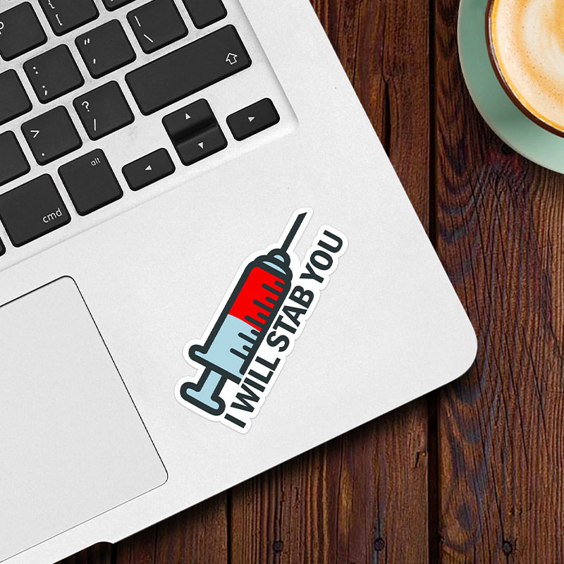 I'll Stab You Nurse Stickers