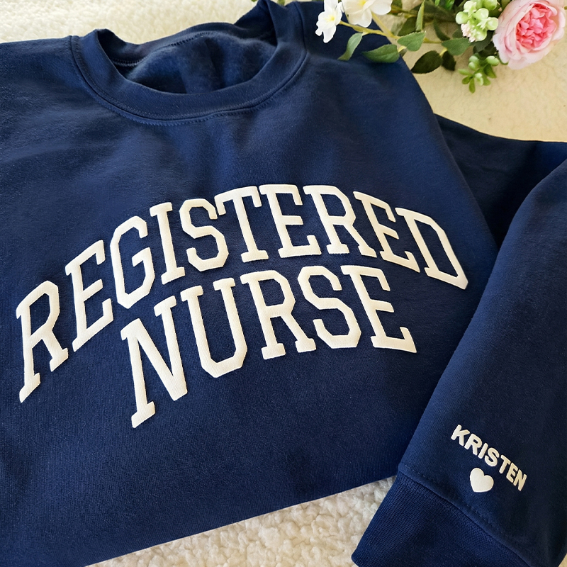 Personalized Puff Lettering Nurse Sweatshirt