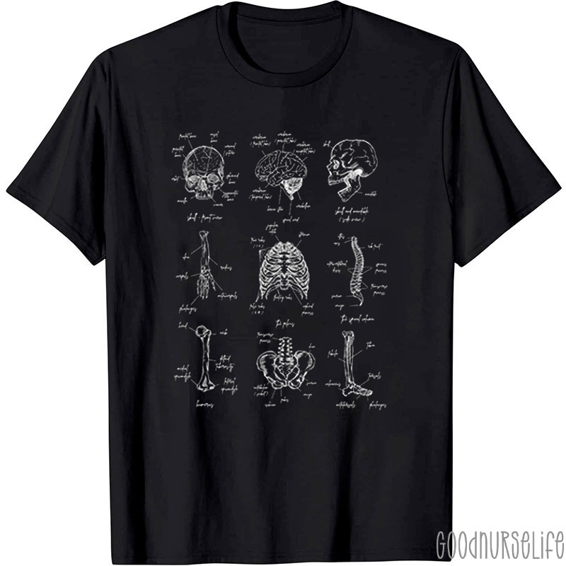 Human Skeleton Anatomy Nurse T-Shirt