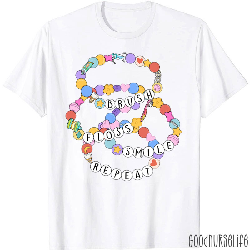 Dental Brush Floss Smile Repeat T-Shirt