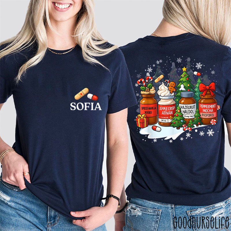 Personalized Name Medical Holiday Two Sided T-Shirt