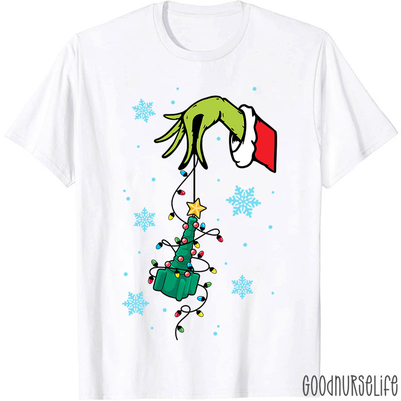 Festive Hand With CT Tree Ornament T-Shirt