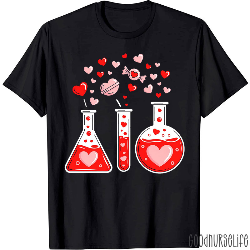 Beaker Test Tube Heart T-shirt