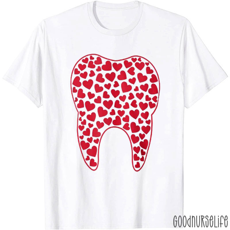 Valentine Heart Big Teeth Nurse T-Shirt