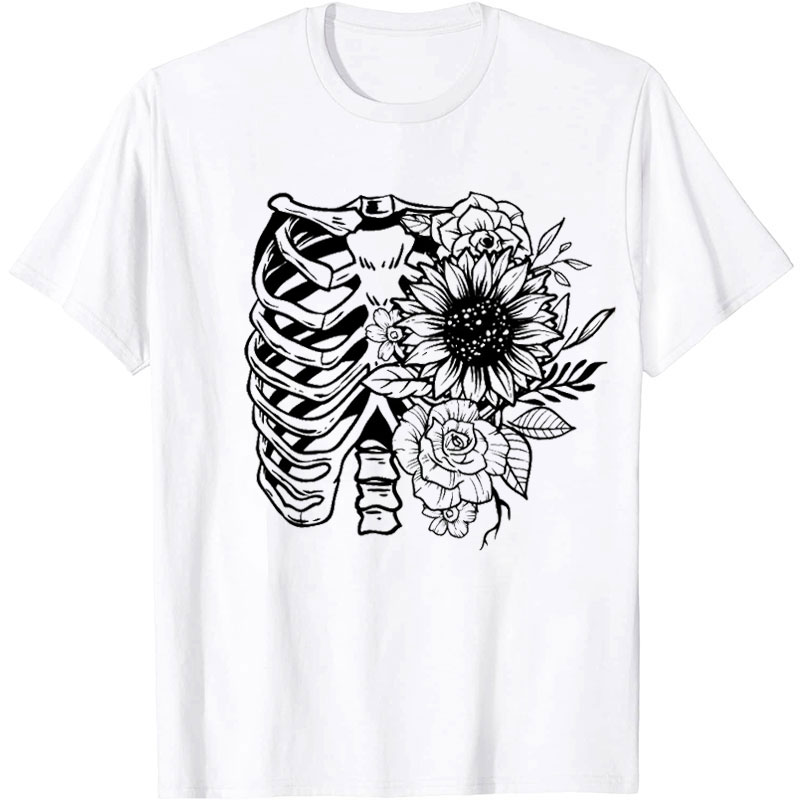 Floral Ribcage Nurse T-Shirt