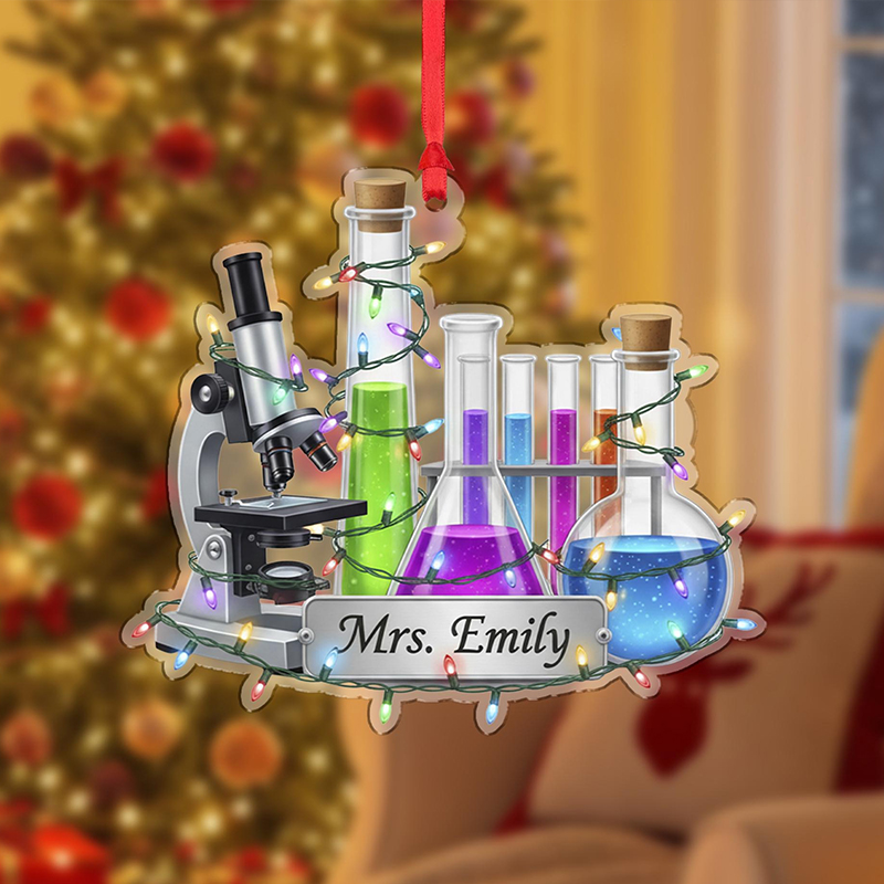 Personalized Chemistry Lab Acrylic Christmas Ornament
