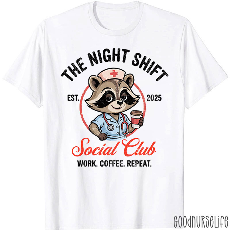 Personalized The Night Shift Social Club Raccoon Nurse T-Shirt