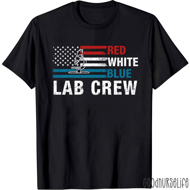 Red White Blue Lab Crew Nurse T-Shirt