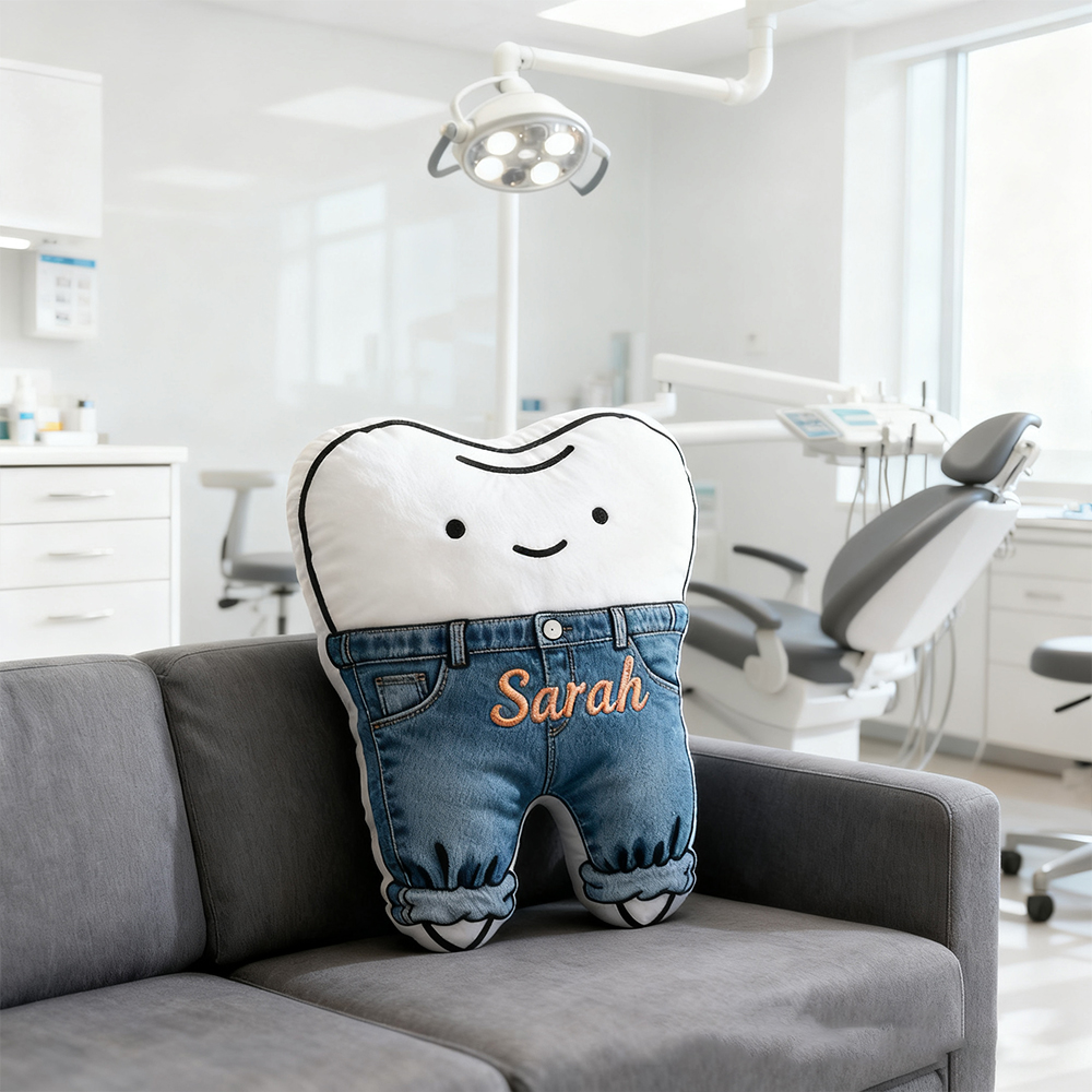 Personalized Toothy In Jeans Cushion