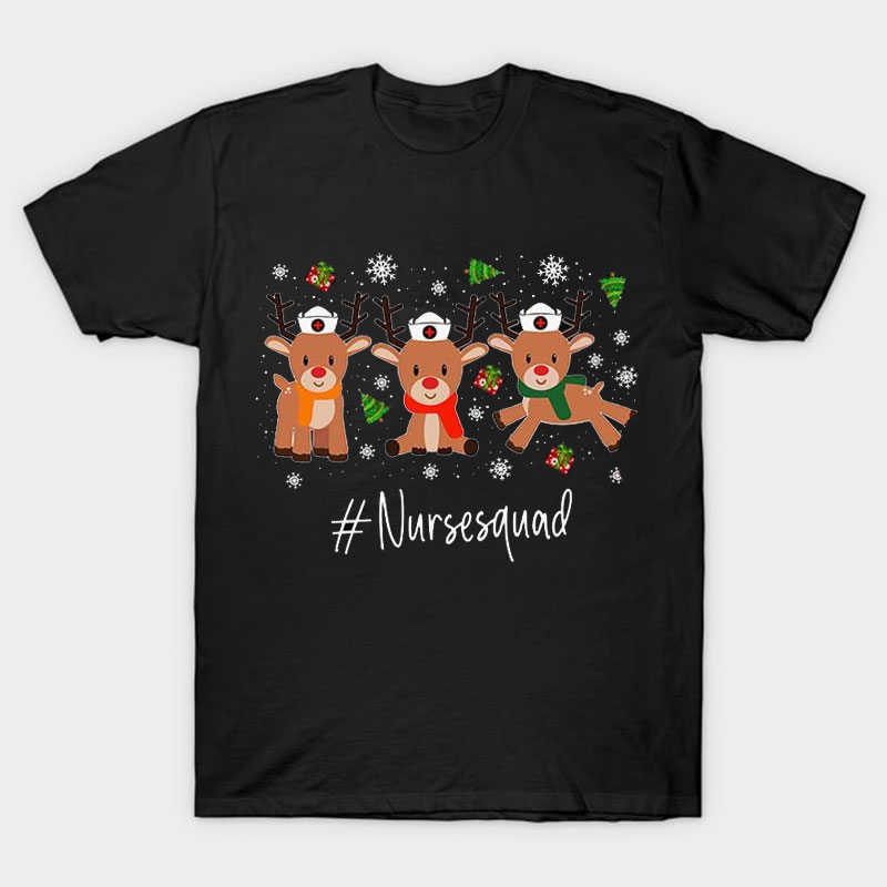 Reindeer Nurse Squad Merry Christmas Nurse T-Shirt