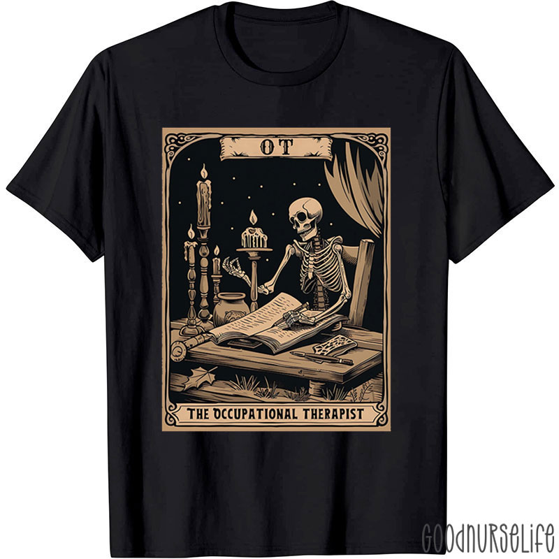 Skeletal Occupational Therapist Tarot T-Shirt