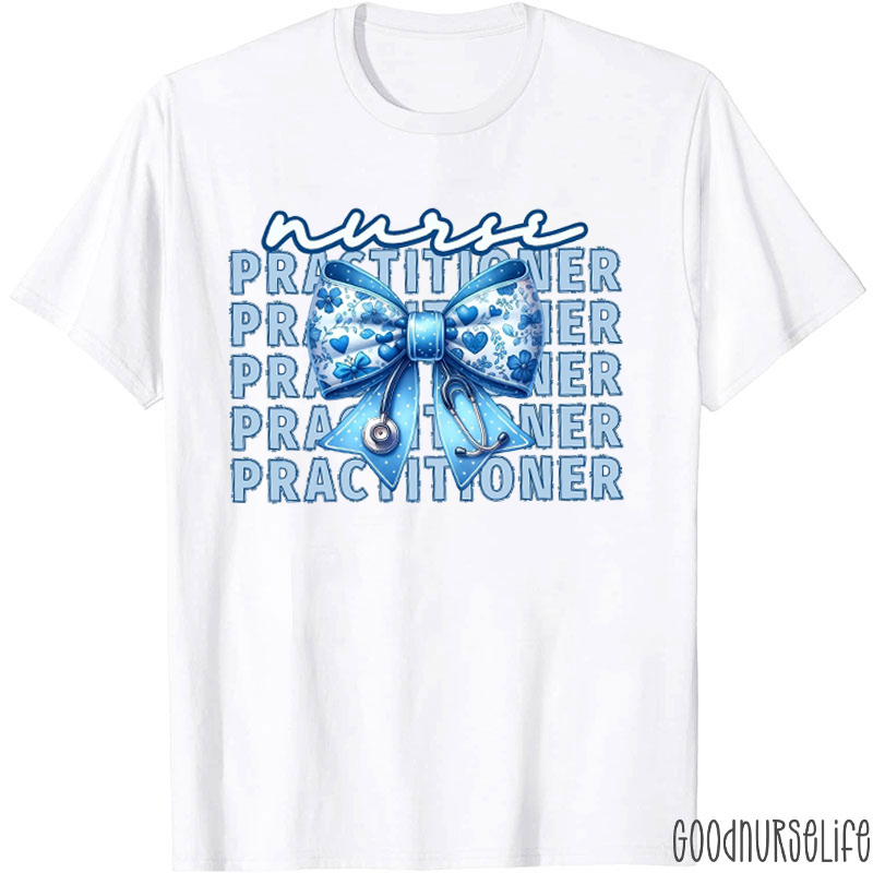 Nurse Practitioner Bow Tie Stethoscope Nurse T-Shirt