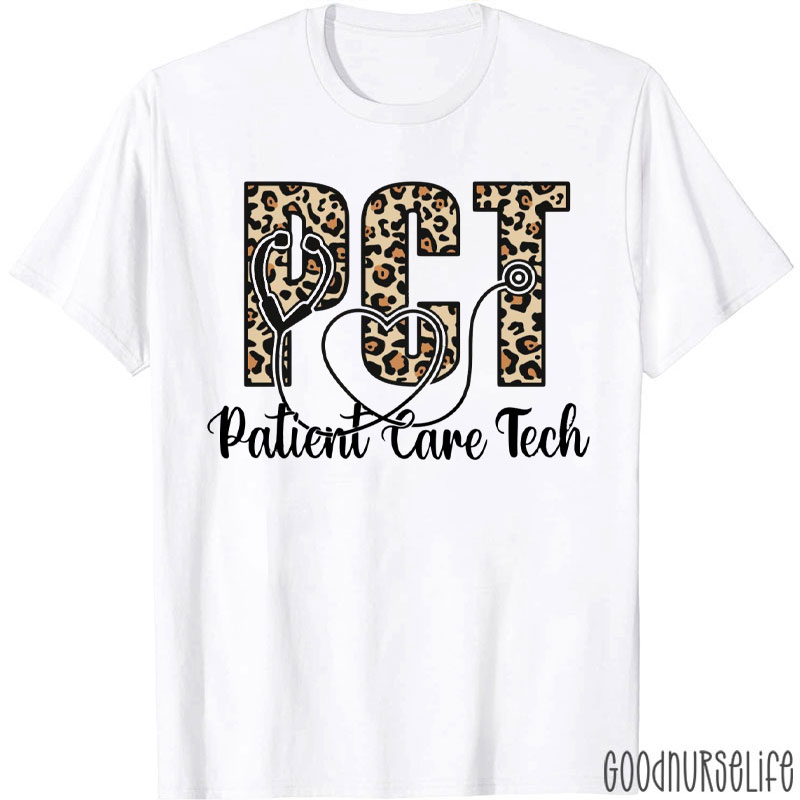 Leopard PCT Patient Care Technician Nurse T-Shirt