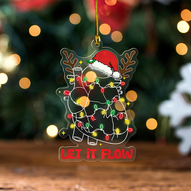 Let It Flow Cardiac With Christmas Light  Acrylic Christmas Ornament