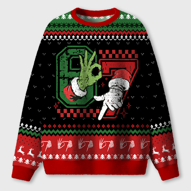 Six Seven Ugly Nurse Ugly Fluffy Christmas Sweater
