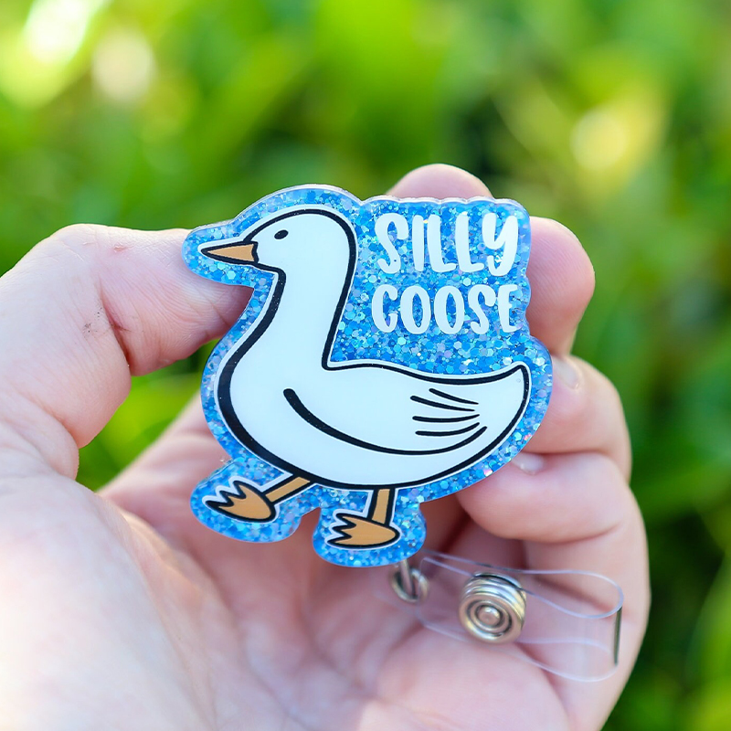 Cute Silly Goose Nurse Badge Reel