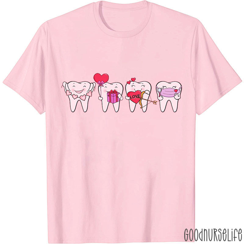 Valentine's Day Smiling Tooth Nurse T-shirt
