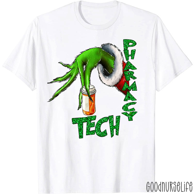 Green Hand Pharmacy Tech Xmas T-Shirt