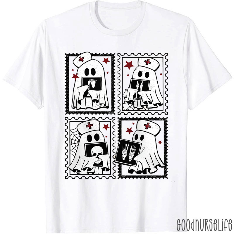 Ghost Nurse With Medical Scans T-Shirt