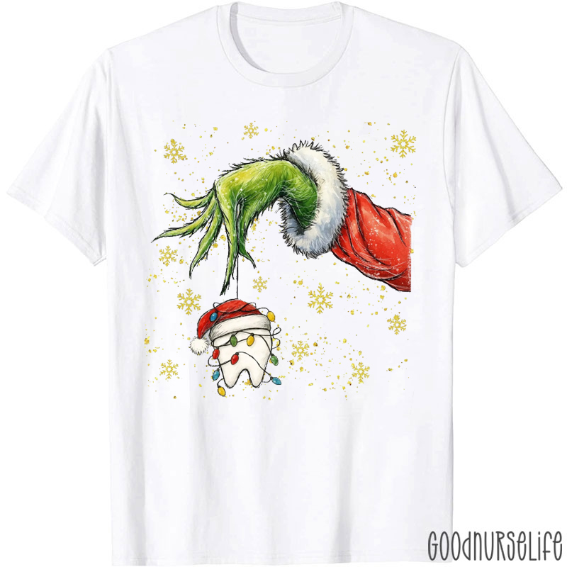 Funny Christmas Dentist Grinchmas Holiday T-Shirt
