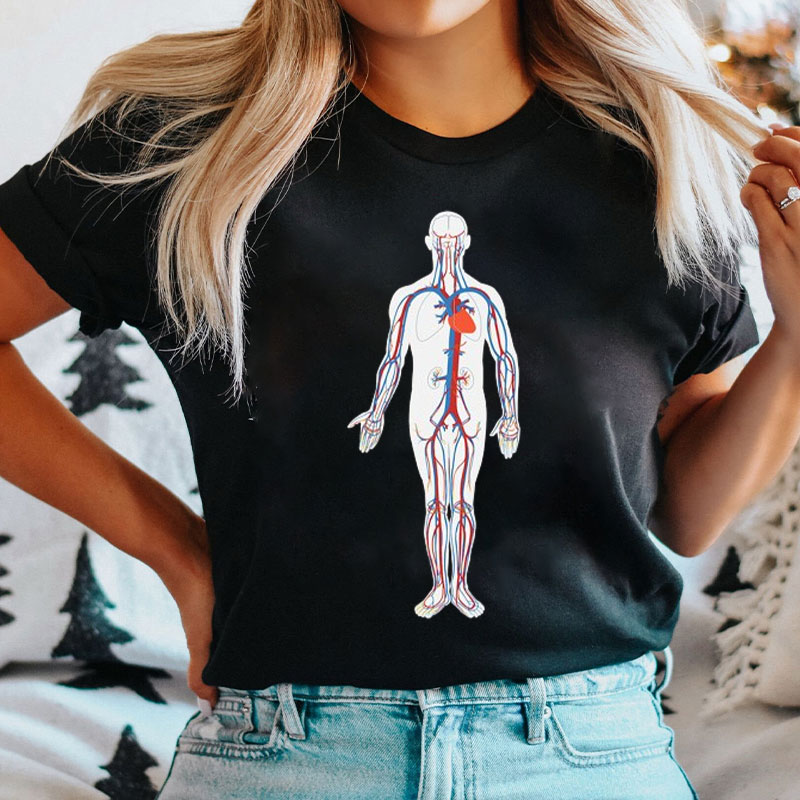 Human Blood Circulatory System Nurse T-shirt