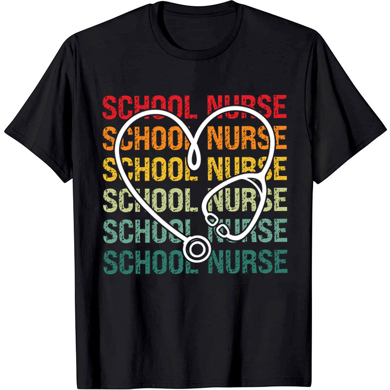 Love Stethoscope School Nurse T-shirt
