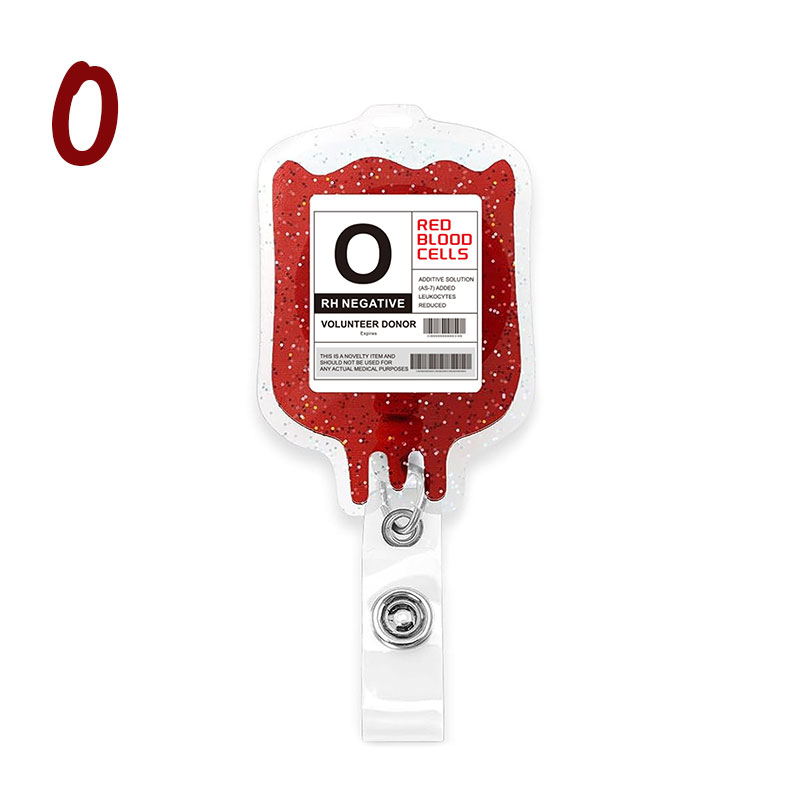 Red Blood Cells Blood Bag Nurse Badge Reel