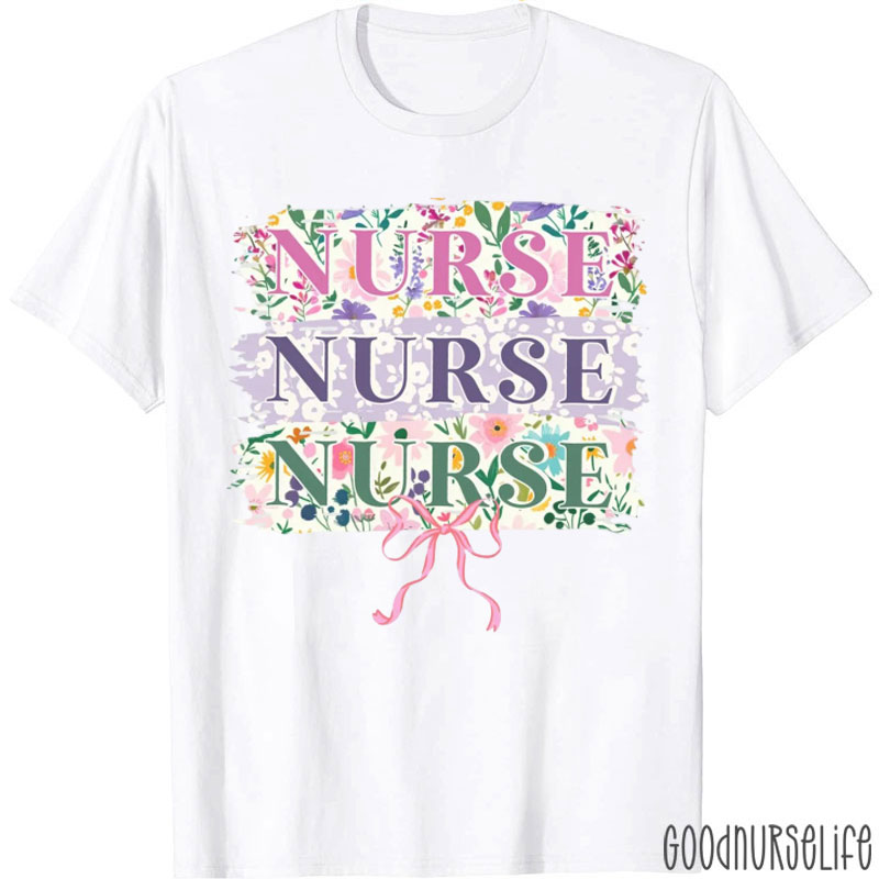 Cute Coquette Bow Nurse T-Shirt