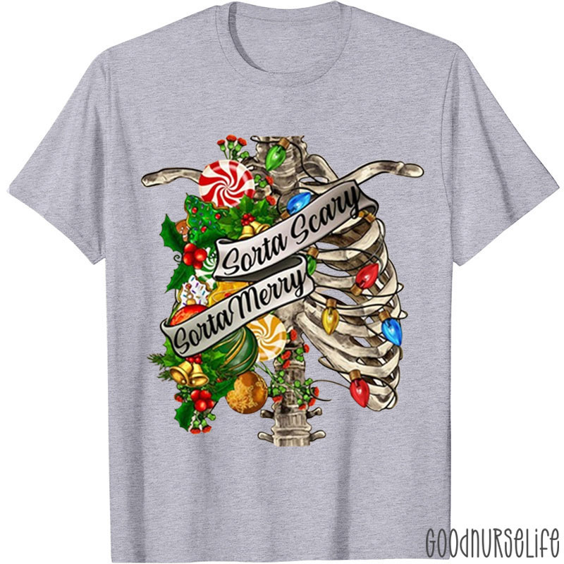 Sorta Scary Sorta Merry Christmas Nurse T-shirt
