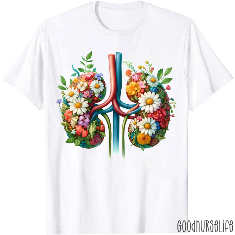 Flower And Kidney Nurse T-shirt