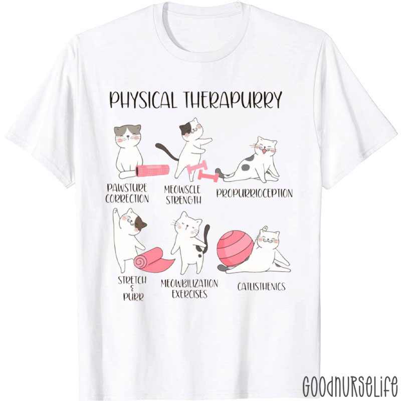 Cute Funny Cat Physical Therapy T-Shirt